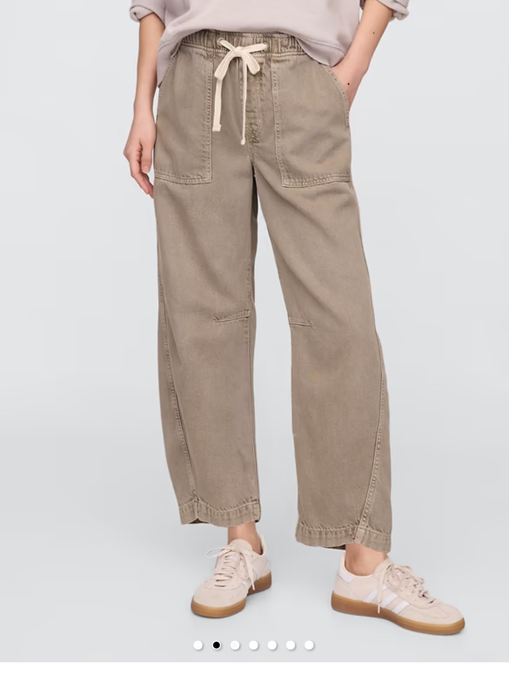 Relaxed Drawstring Super Soft Barrel Jeans GAP